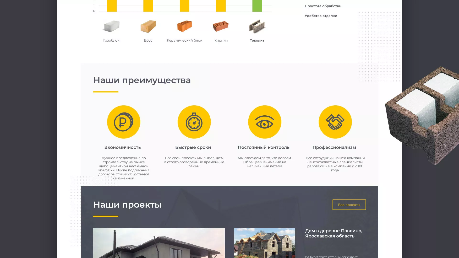 Создание сайта для строительной компании «ЭКОДОМ» в Ставрополе