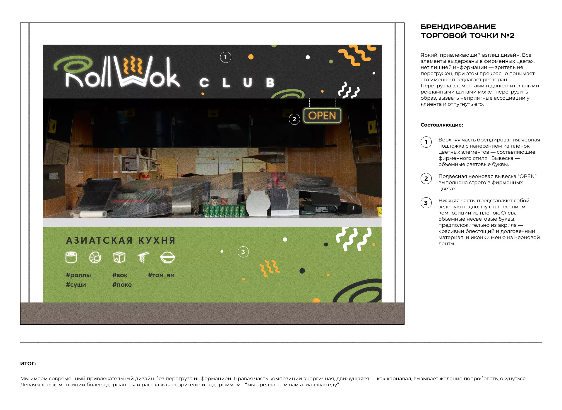 Брендирование торговых точек суши-бара «Roll Wok Club» в Ставрополе